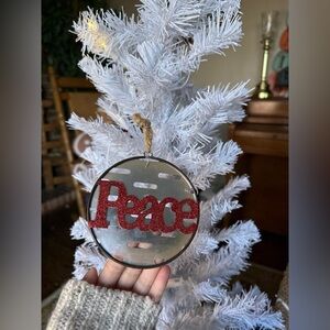 Red Peace Holiday Ornament